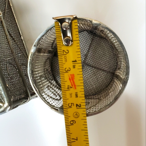 Curio box and round holder silver mesh mirror top 4.5 inch square 2.7 inch tall - Picture 3 of 14